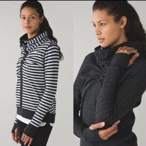 lululemon athletica Black and White Cowl Neck Sweater